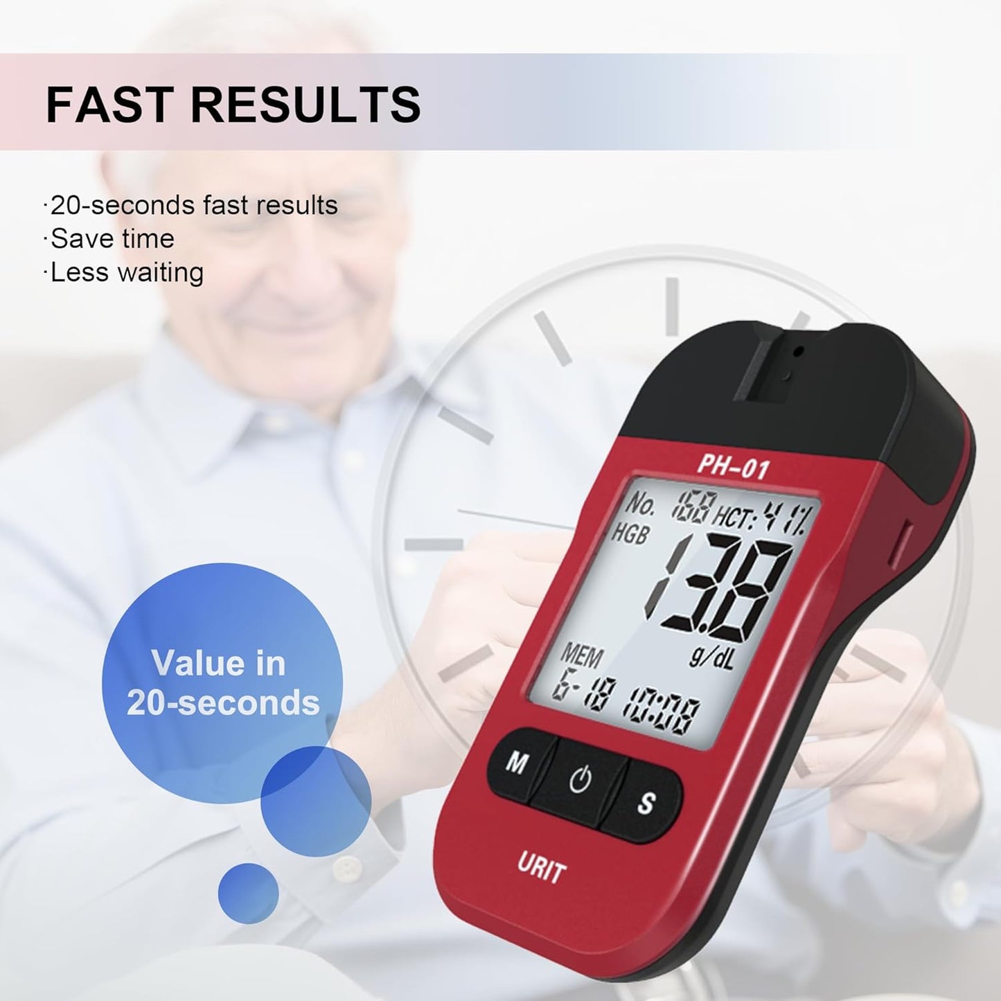 PH-01A hemoglobin meter kit and included accessories